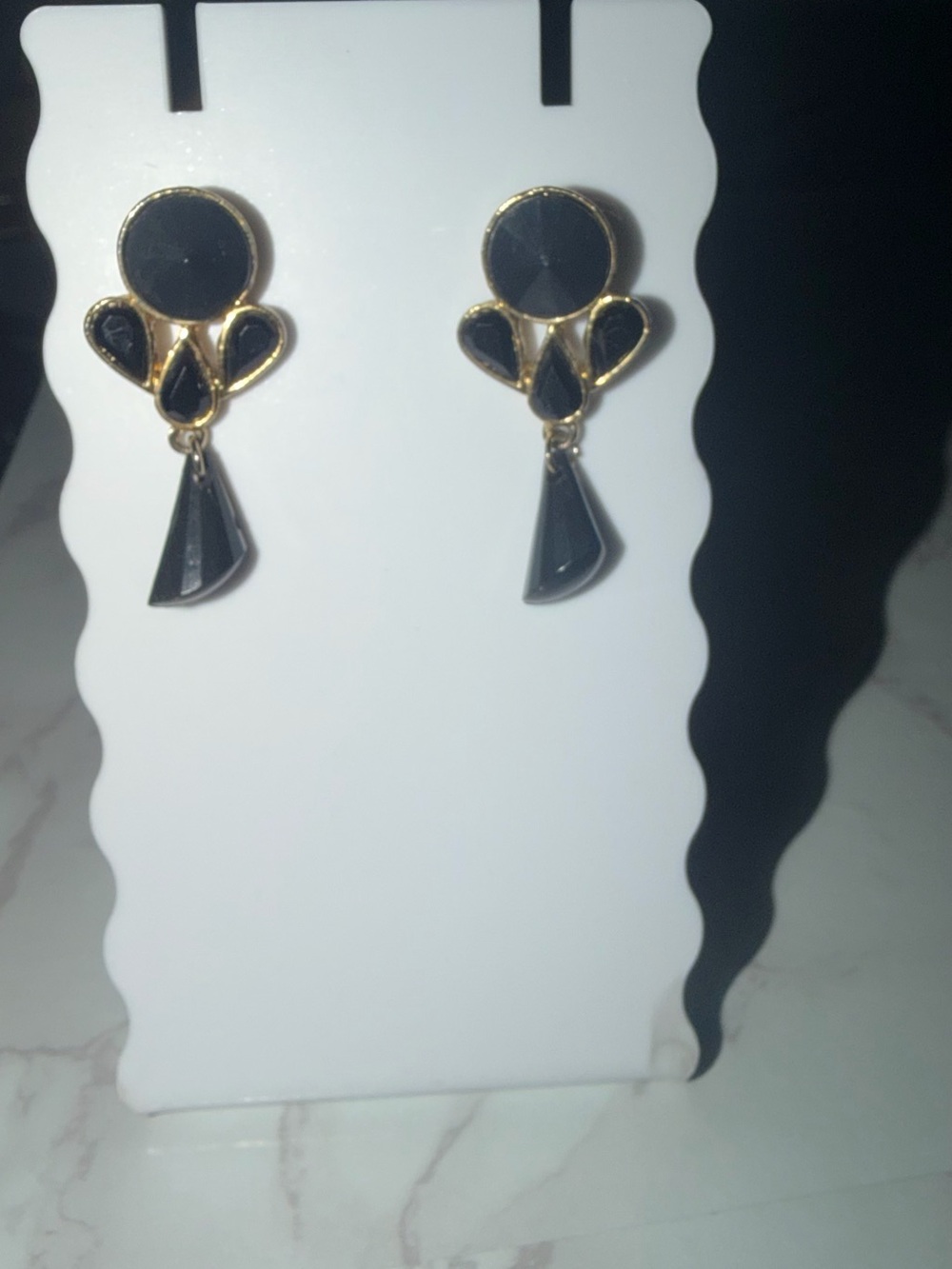 & Other Stories Gold and Black Drop Earrings